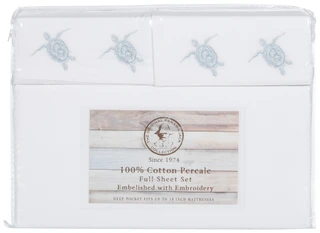 Thumbnail 1: Panama Jack Embroidered Blue Sea Turtle Sheet Set 