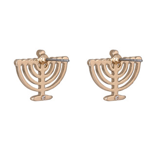 Thumbnail 2: Brighten the Season Hanukkah Menorah Stud Earrings 