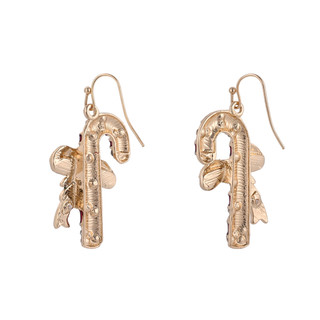 Thumbnail 2: Brighten the Season Christmas Candycane Drop Earrings 