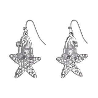 Thumbnail 2: Brighten the Season Christmas Starfish Santa Drop Earrings 
