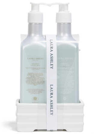 Thumbnail 2: Laura Ashley  33.8 oz Coconut Lime Hand Wash & Lotion w/ Ceramic Holder  