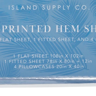 Thumbnail 3: Caribbean Joe 6 Pc King Nautical Print Hem Sheet Set  