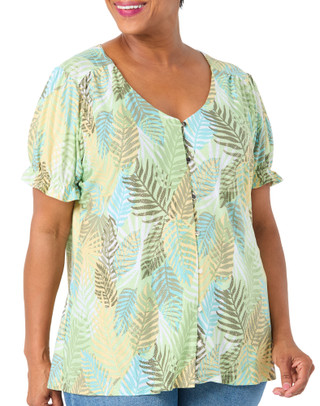 Thumbnail 1: Coral Bay Plus Short Sleeve Foil Top 