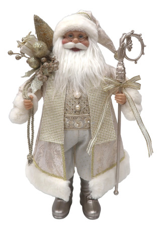 Thumbnail 1: Magical Season 18" Gold Staff Santa Figurine 