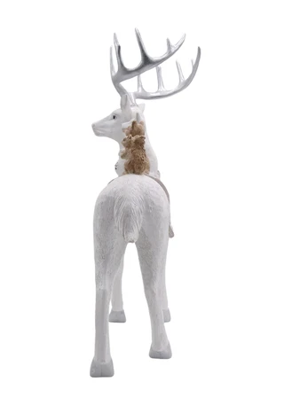 Thumbnail 3: Magical Season 18.5" White Embroidered Pinecone Standing Deer  