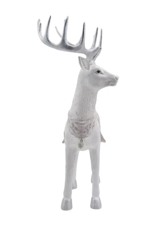 Thumbnail 4: Magical Season 18.5" White Embroidered Pinecone Standing Deer  