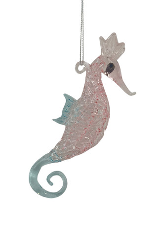 Thumbnail 1: Magical Season Pink Seahorse Glass Ornament 