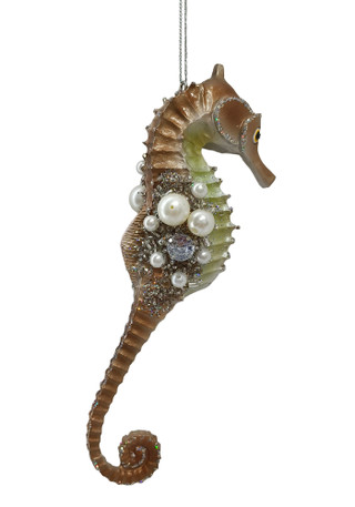 Thumbnail 2: Magical Season Natural Beaded Seahorse Ornament 