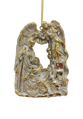 Thumbnail 1: Magical Season Gold Holy Family Ornament 