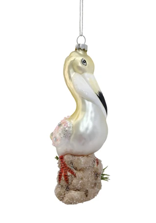 Thumbnail 2: Magical Season Glass Flamingo on Greenery Ornament 