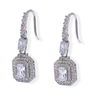 Thumbnail 1: Lumira Silver Plated Cubic Zirconia Drop Earrings 