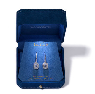 Thumbnail 3: Lumira Silver Plated Cubic Zirconia Drop Earrings 