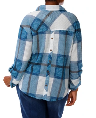 Thumbnail 2: Love Potion Women's Plaid Print Button Down Top  