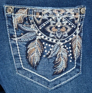 Thumbnail 2: Copper Flash Women's Curvy Mid Rise Bootcut Jeans 