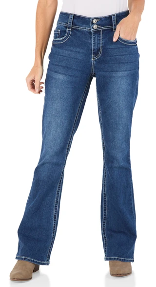 Thumbnail 1: Copper Flash Women's Curvy Mid Rise Bootcut Jeans 