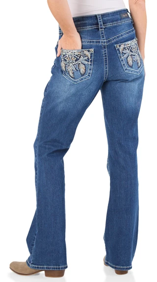Thumbnail 3: Copper Flash Women's Curvy Mid Rise Bootcut Jeans 