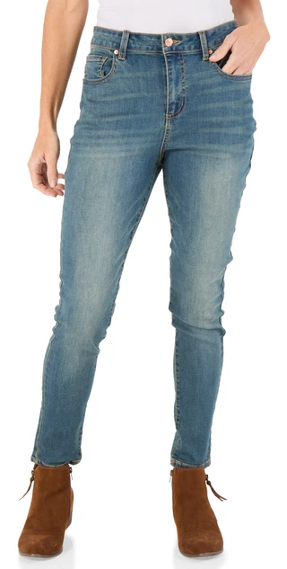 Thumbnail 1: Express Women's Skinny Mid-Rise Hyper Stretch Jeans 