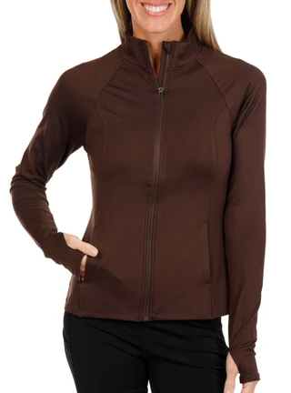 Thumbnail 1: Bally Women's Active 2 Pocket Long Sleeve Zippered Yoga Jacket 