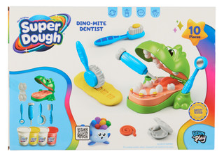 Thumbnail 2: The Original Super Dough 10 Pc Super Dough Dino-Mite Dentist Playset 