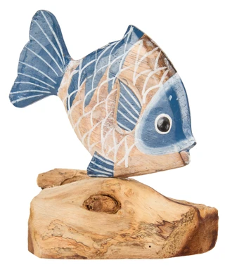 Thumbnail 2: Chesapeake Bay 6x7 Wooden Fish on Driftwood Decor 