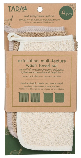 Thumbnail 1: Tada 4 pk Exfoliating Multi-Texture Wash Towel 