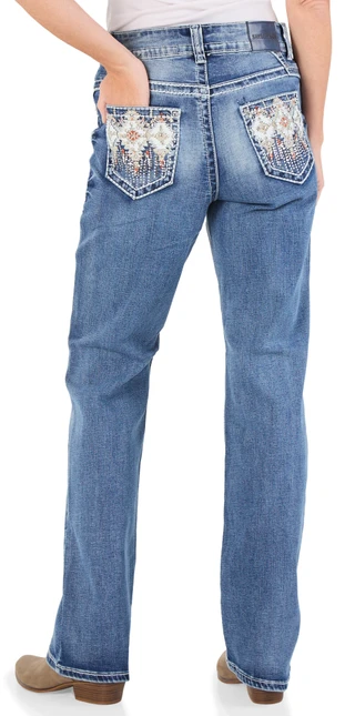 Thumbnail 3: Shiloh Sky Women's Bling Back Straight Jeans 