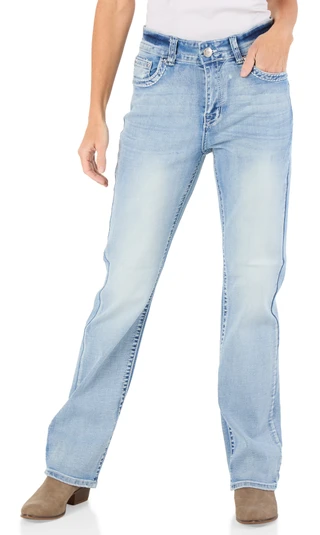 Thumbnail 1: Shiloh Sky Women's Bling Back Straight Jeans 