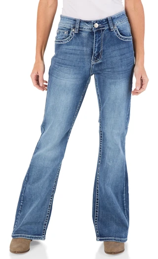 Thumbnail 1: Shiloh Sky Women's Waist Foliage Bling Back Jeans 