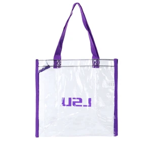 Thumbnail 2: LSU Tigers Foco PVC Clear Reusable Team Tote Bag 