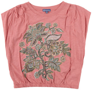 Thumbnail 1: Democracy Petite Short Sleeve Graphic Banded Dolman Top 