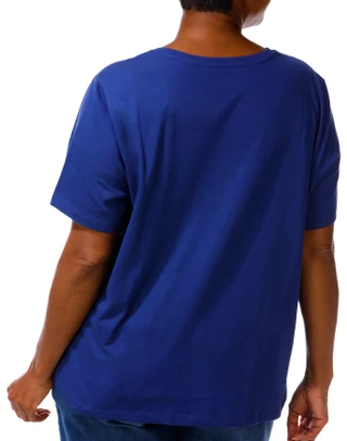Thumbnail 4: Coral Bay Plus Short Sleeve Embellished Palm Tree Top 