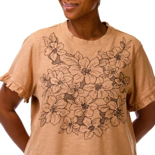 Thumbnail 2: Democracy Plus Floral Embroidered Ruffle Sleeve Top 
