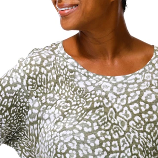 Thumbnail 3: Blue Sol Plus Long Sleeve Cheetah Print Scoop Neck Top 