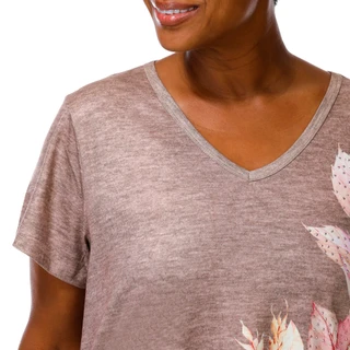 Thumbnail 2: ONE WORLD Plus Short Sleeve Harvest Pumpkins Print Top 
