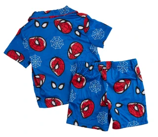 Thumbnail 2: Spiderman Toddler Boys 2 P Short Sleeve Face Graphic Short Sleep Set 