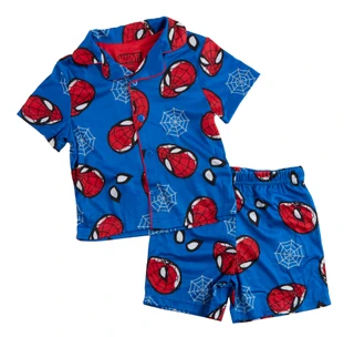 Thumbnail 1: Spiderman Toddler Boys 2 P Short Sleeve Face Graphic Short Sleep Set 
