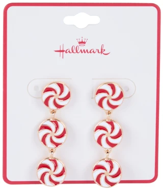 Thumbnail 1: Hallmark Christmas Candy Cane Drop Earrings 