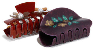 Thumbnail 1: TWIG & ARROW 2 Pc Flower Claw Clips  