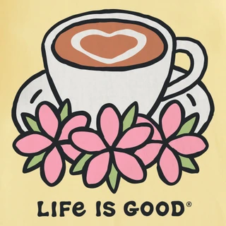 Thumbnail 2: Life is Good Women's Short Sleeve Floral Latte V Neck Top 