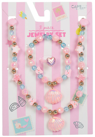 Thumbnail 1: Capelli 3 Pc Seashell Necklace Bracelet Ring Set 