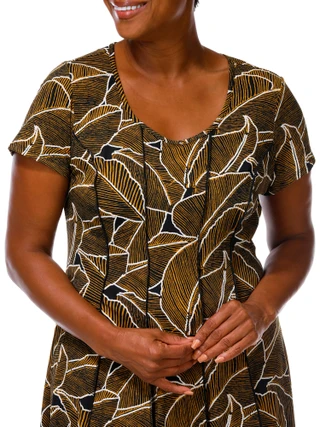 Thumbnail 4: Sami & Jo Plus Short Sleeve Botanical Print Midi Dress 