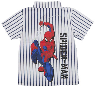 Thumbnail 2: Spiderman Boy's Short Sleeve Spiderman Button Down Shirt 