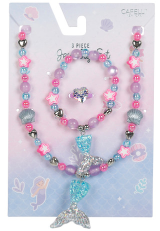 Thumbnail 1: Capelli 3 Pc Mermaid Necklace Bracelet Ring Set 