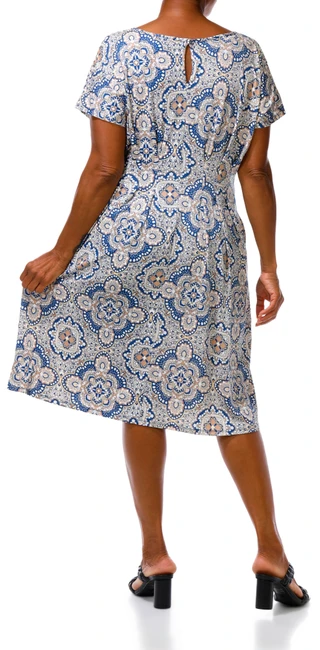 Thumbnail 2: Sami & Jo Plus Short Sleeve Mandala Print Midi Dress 
