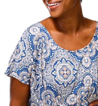 Thumbnail 3: Sami & Jo Plus Short Sleeve Mandala Print Midi Dress 