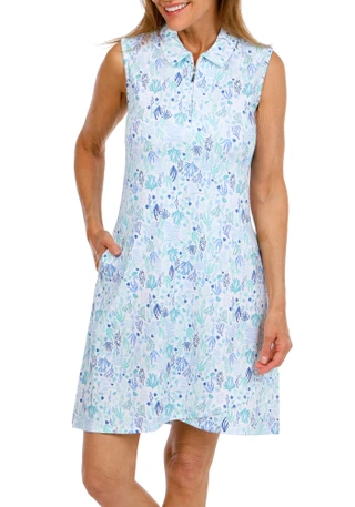 Thumbnail 1: Coral Bay Golf Petite Sleeveless Polo Sea Critter Golf Dress 
