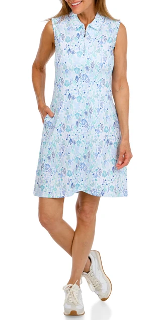 Thumbnail 5: Coral Bay Golf Petite Sleeveless Polo Sea Critter Golf Dress 