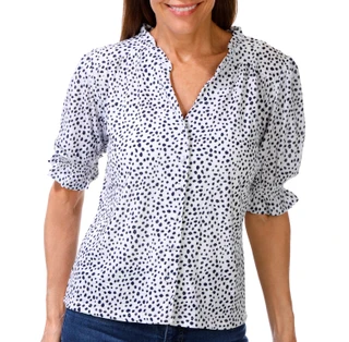 Thumbnail 1: Coral Bay Petite Short Sleeve Button Down Top 