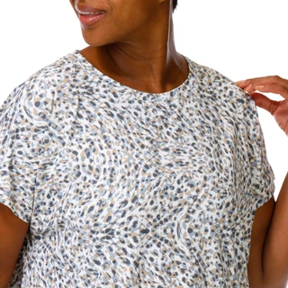 Thumbnail 5: Brisas Women's Short Sleeve Swirl Spotted Print Relaxed Top 