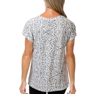 Thumbnail 8: Brisas Women's Short Sleeve Swirl Spotted Print Relaxed Top 